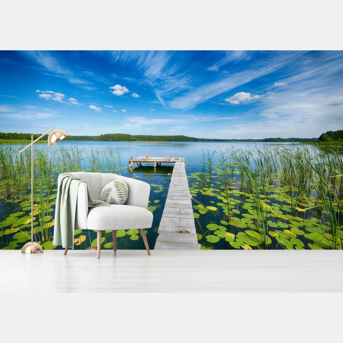 Papier peint ponton tranquille sur le lac en Masurie – Wallnifity® Papier peint ponton tranquille sur le lac en Masurie – Wallnifity®