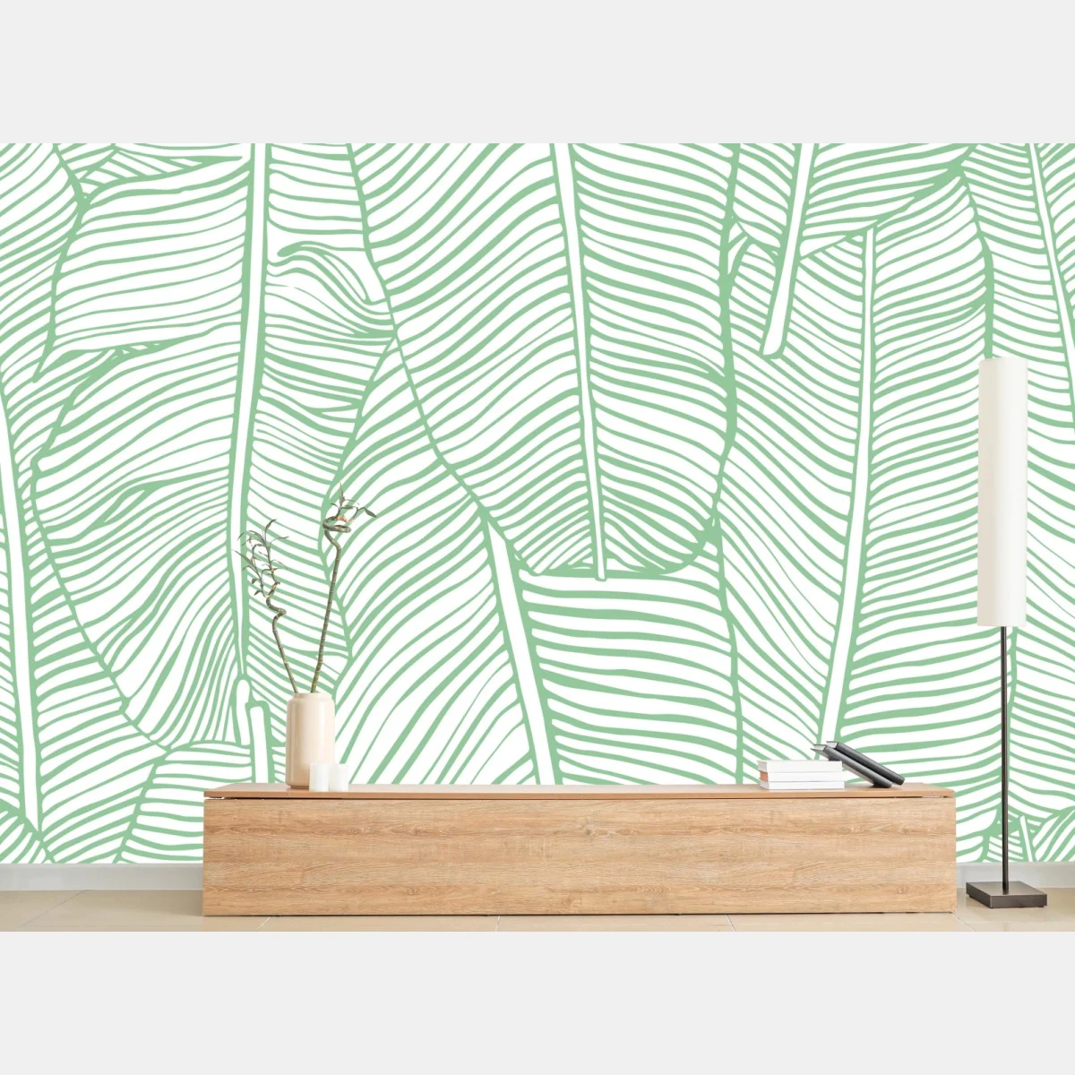 Papier peint motif feuilles de bananier vert menthe – Wallnifity® Papier peint motif feuilles de bananier vert menthe – Wallnifity®