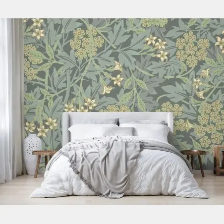 Papier peint motif floral botanique élégant – Wallnifity®