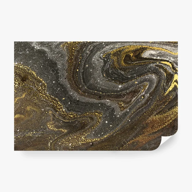Papier peint tourbillons dorés sur marbre sombre – Wallnifity® Papier peint tourbillons dorés sur marbre sombre – Wallnifity®