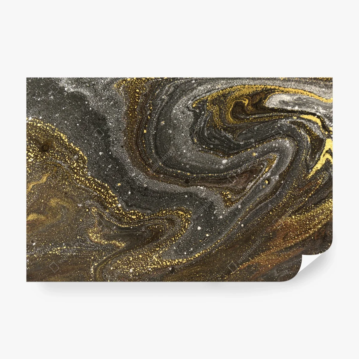 Papier peint tourbillons dorés sur marbre sombre – Wallnifity® Papier peint tourbillons dorés sur marbre sombre – Wallnifity®