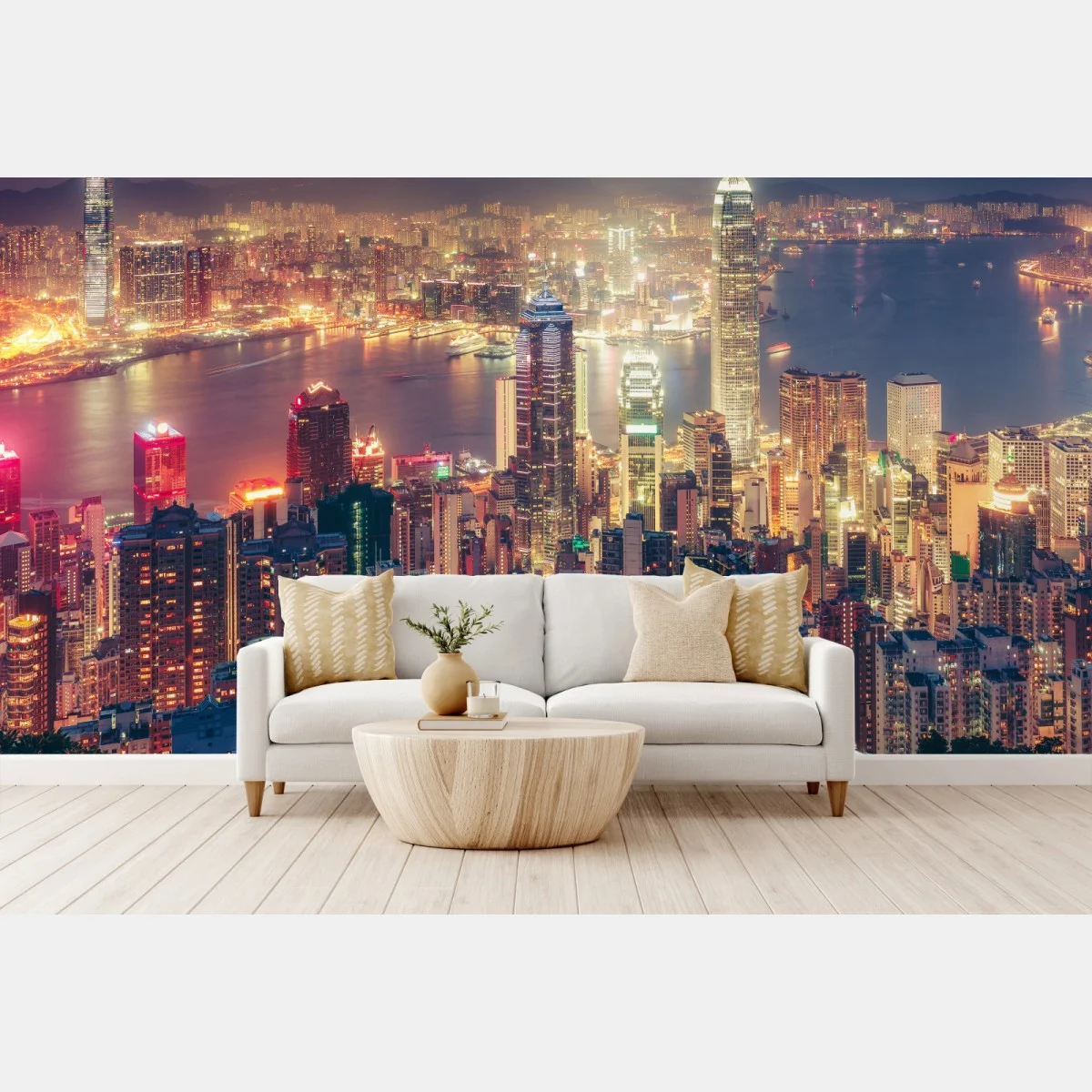 Papier peint vue panoramique nocturne de Hong Kong depuis Victoria Peak – Wallnifity® Papier peint vue panoramique nocturne de Hong Kong depuis Victoria Peak – Wallnifity®