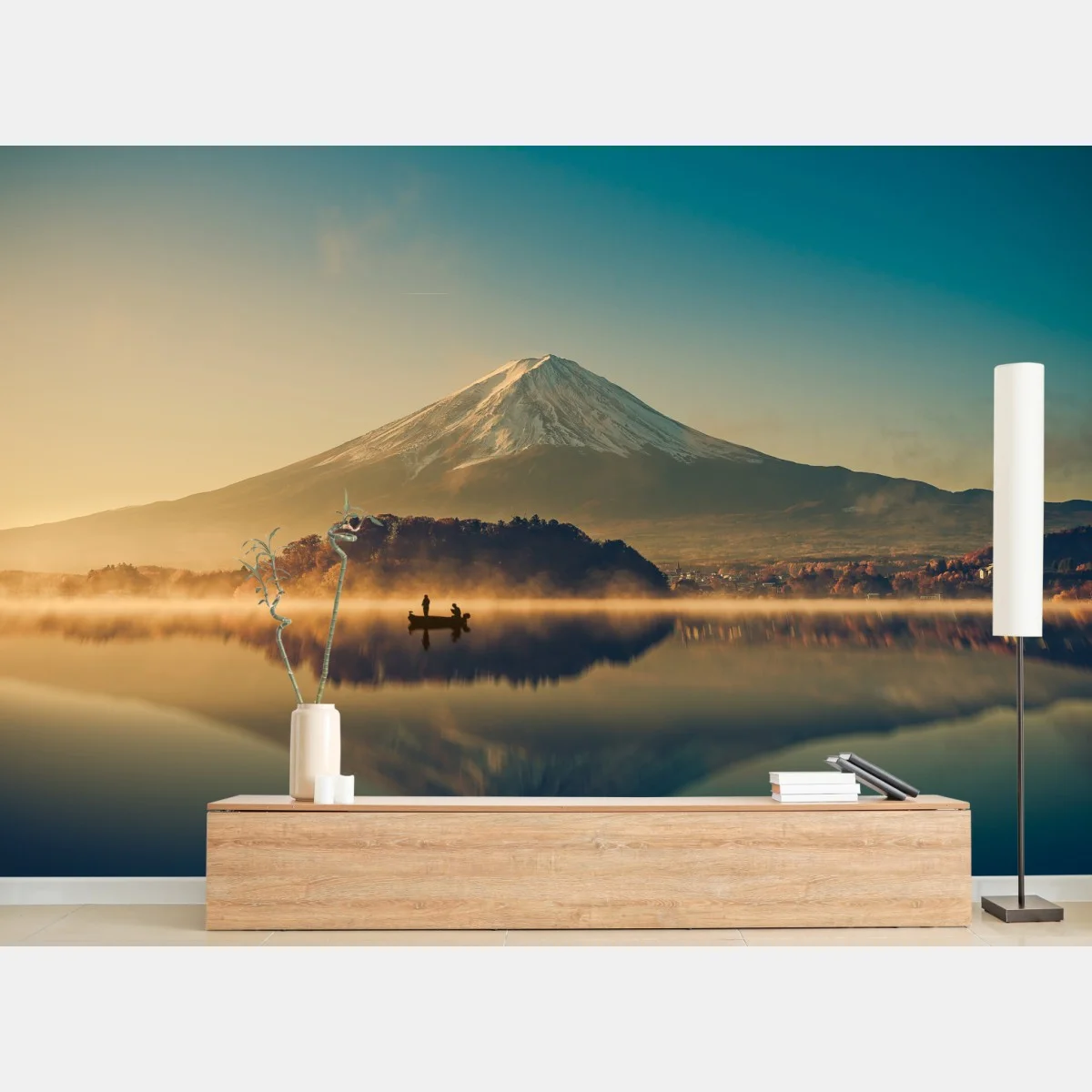 Papier peint lever de soleil vintage au Mont Fuji – Wallnifity® Papier peint lever de soleil vintage au Mont Fuji – Wallnifity®