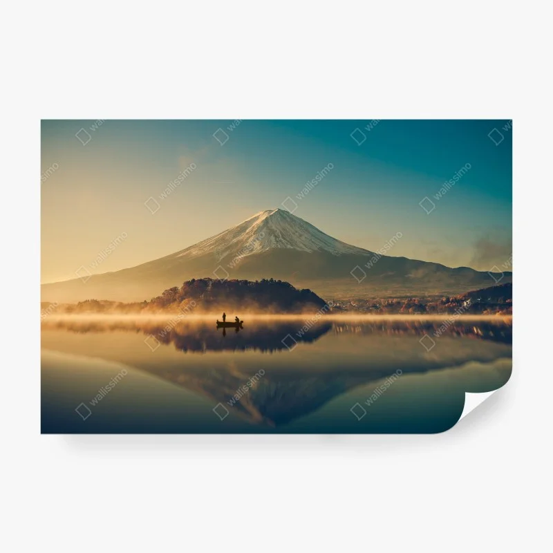 Papier peint lever de soleil vintage au Mont Fuji – Wallnifity® Papier peint lever de soleil vintage au Mont Fuji – Wallnifity®