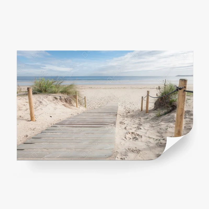 Papier peint chemin de planches vers la mer paisible – Wallnifity® Papier peint chemin de planches vers la mer paisible – Wallnifity®