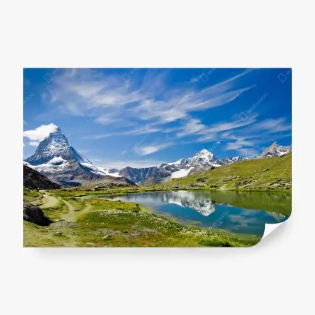 Papier peint reflets alpins au pied des sommets – Wallnifity®