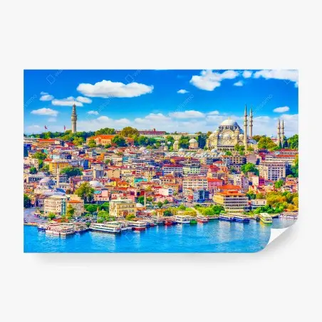 Papier peint vue panoramique d'Istanbul et du Bosphore – Wallnifity®