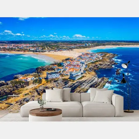 Papier peint pointe rocheuse de Baleal, panorama côtier – Wallnifity®