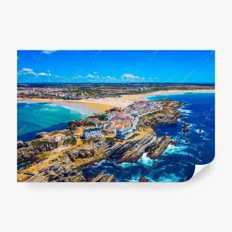 Papier peint pointe rocheuse de Baleal, panorama côtier – Wallnifity®