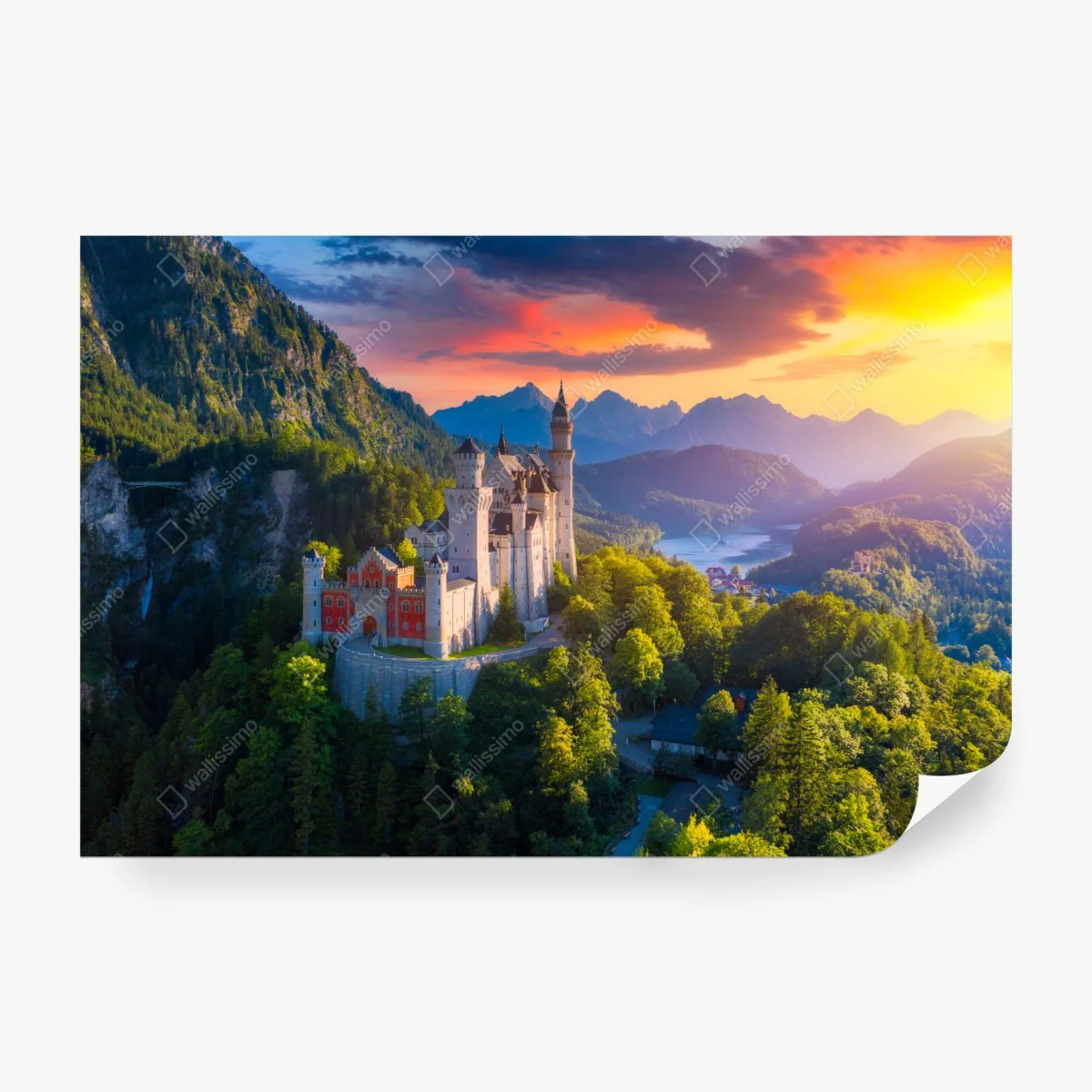 Papier peint château de Neuschwanstein au coucher du soleil – Wallnifity® Papier peint château de Neuschwanstein au coucher du soleil – Wallnifity®