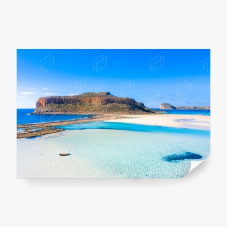 Papier peint paysage du lagon turquoise et falaise rocheuse – Wallnifity®