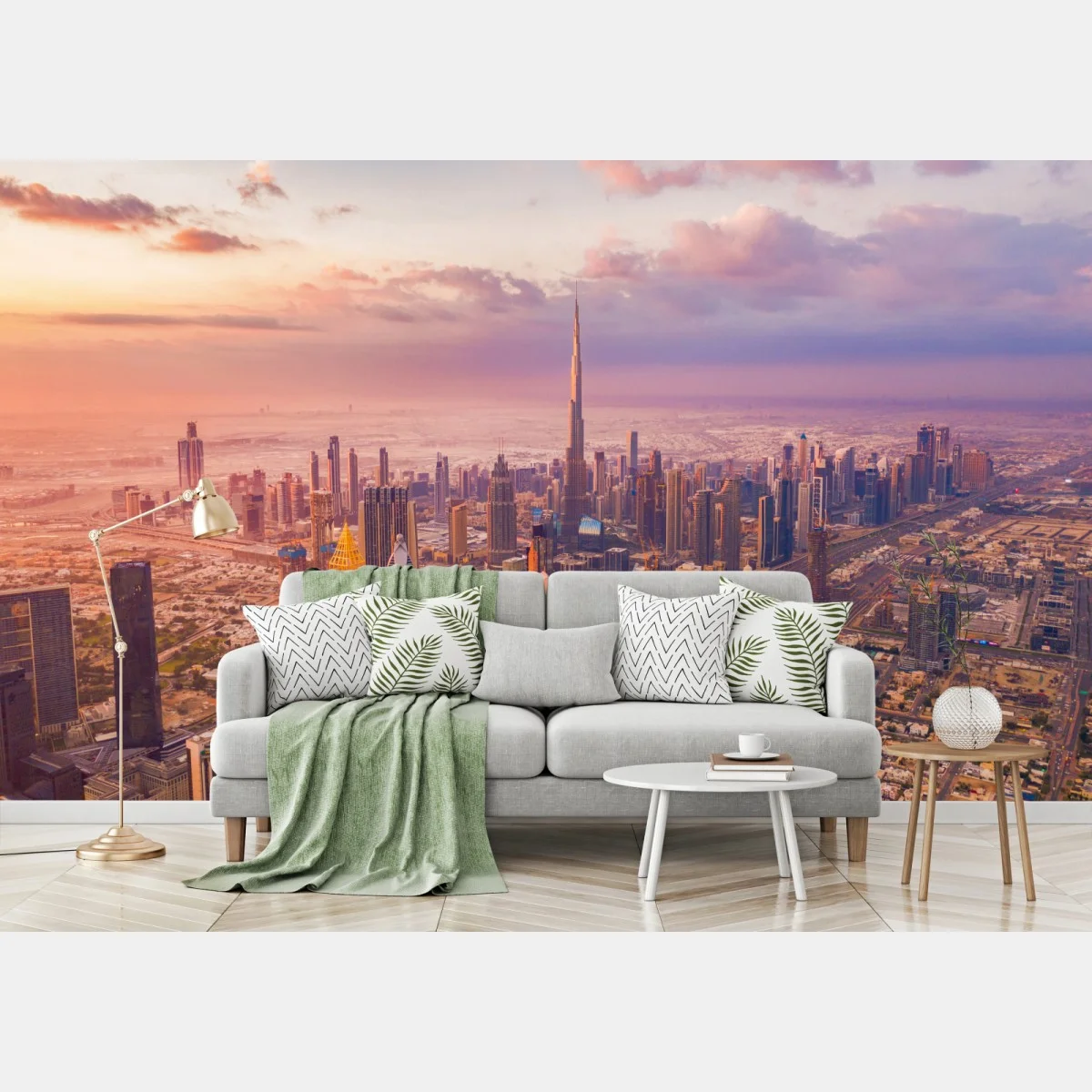 Papier peint panorama urbain de Dubaï avec Burj Khalifa au coucher de soleil – Wallnifity® Papier peint panorama urbain de Dubaï avec Burj Khalifa au coucher de soleil – Wallnifity®