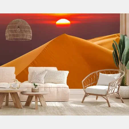 Papier peint coucher de soleil sur les dunes dorées – Wallnifity®