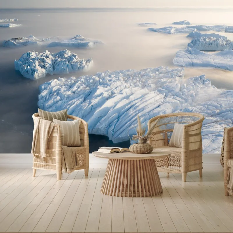 Papier peint paysage d'icebergs serein – Wallnifity® Papier peint paysage d'icebergs serein – Wallnifity®