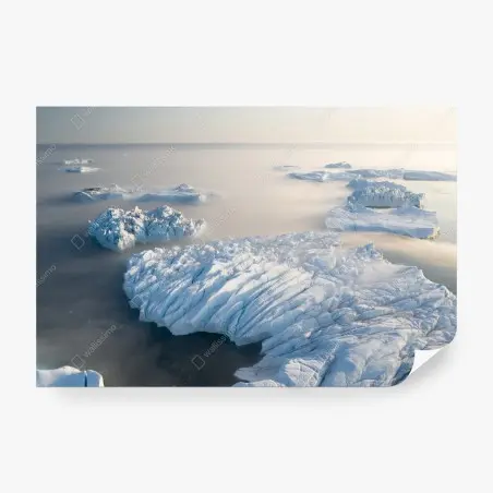 Papier peint paysage d'icebergs serein – Wallnifity®