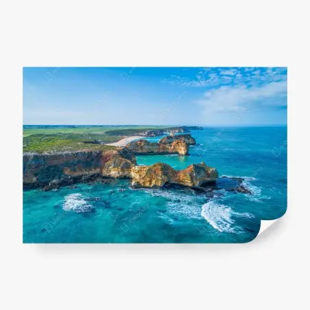 Papier peint panorama côtier de la Great Ocean Road près de Warrnambool – Wallnifity®