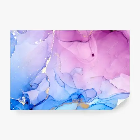 Papier peint marbre d'encre pastel aux reflets dorés – Wallnifity®