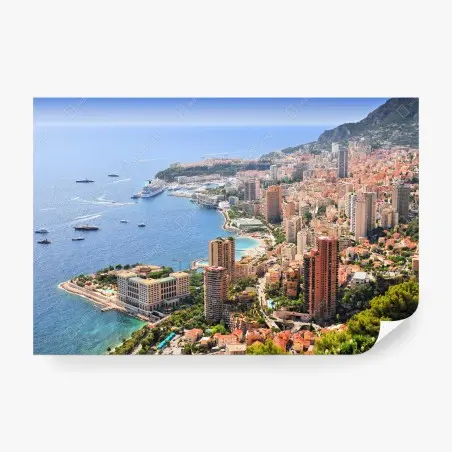 Papier peint panorama côtier urbain ensoleillé – Wallnifity®