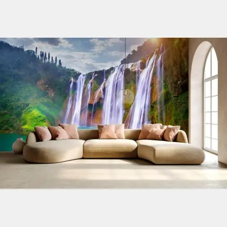 Papier peint cascade majestueuse de Jiulong à Luoping, Chine – Wallnifity®
