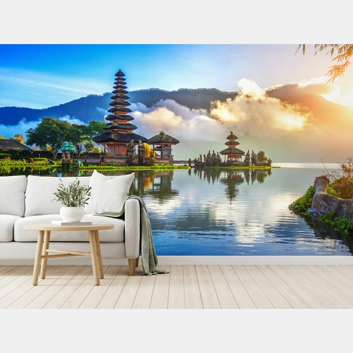 Papier peint temple sacré au bord du lac à Bali – Wallnifity® Papier peint temple sacré au bord du lac à Bali – Wallnifity®