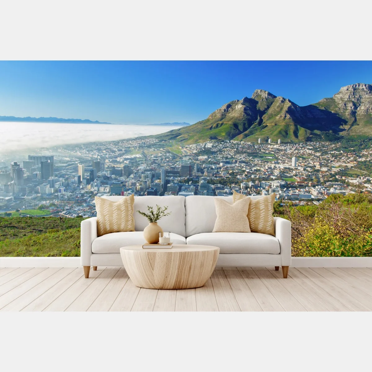 Papier peint panorama de Cape Town entre ville et montagne – Wallnifity® Papier peint panorama de Cape Town entre ville et montagne – Wallnifity®