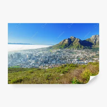 Papier peint panorama de Cape Town entre ville et montagne – Wallnifity®