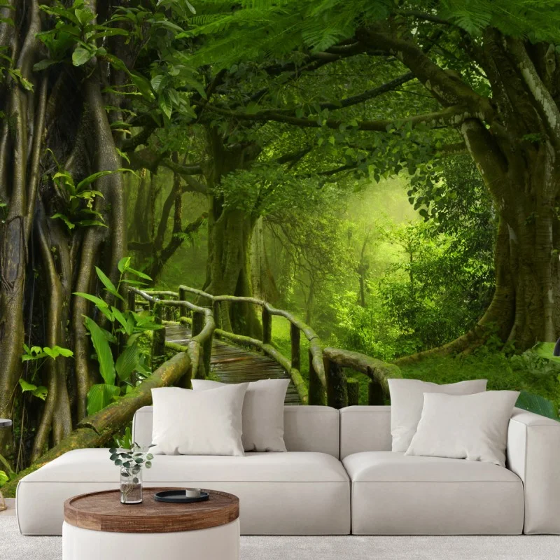 Papier peint promenade dans la jungle tropicale – Wallnifity® Papier peint promenade dans la jungle tropicale – Wallnifity®