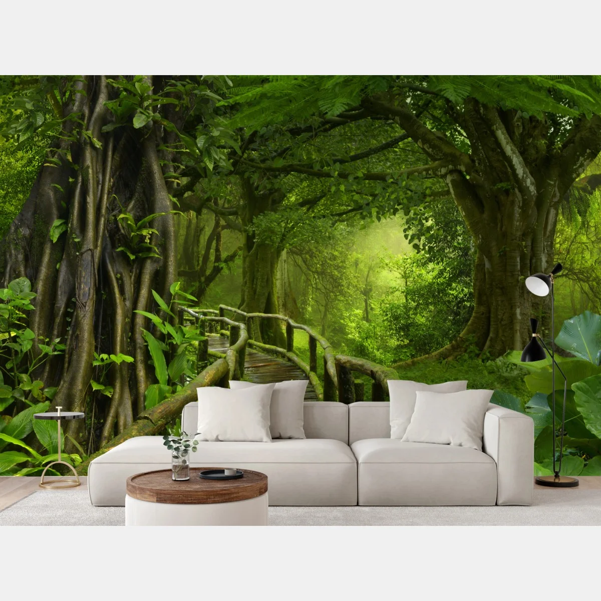 Papier peint promenade dans la jungle tropicale – Wallnifity® Papier peint promenade dans la jungle tropicale – Wallnifity®