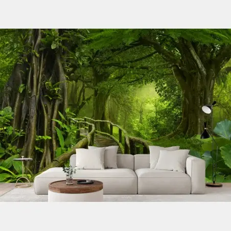 Papier peint promenade dans la jungle tropicale – Wallnifity®
