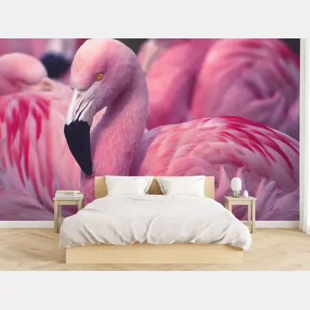 Papier peint élégance du flamant rose – Wallnifity®
