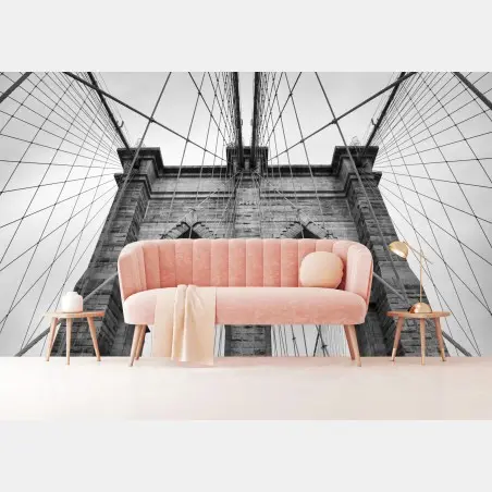 Papier peint pont de Brooklyn en perspective architecturale – Wallnifity®