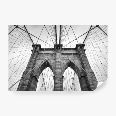 Papier peint pont de Brooklyn en perspective architecturale – Wallnifity®