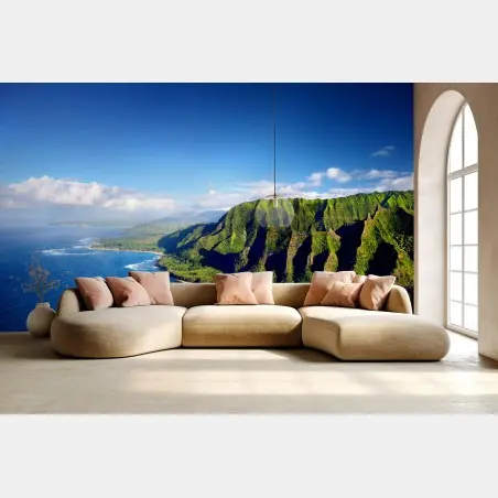 Papier peint falaise tropicale et côte sauvage – Wallnifity®