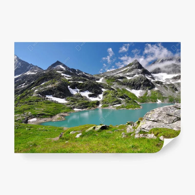Papier peint vue alpine sur le lac turquoise – Wallnifity® Papier peint vue alpine sur le lac turquoise – Wallnifity®