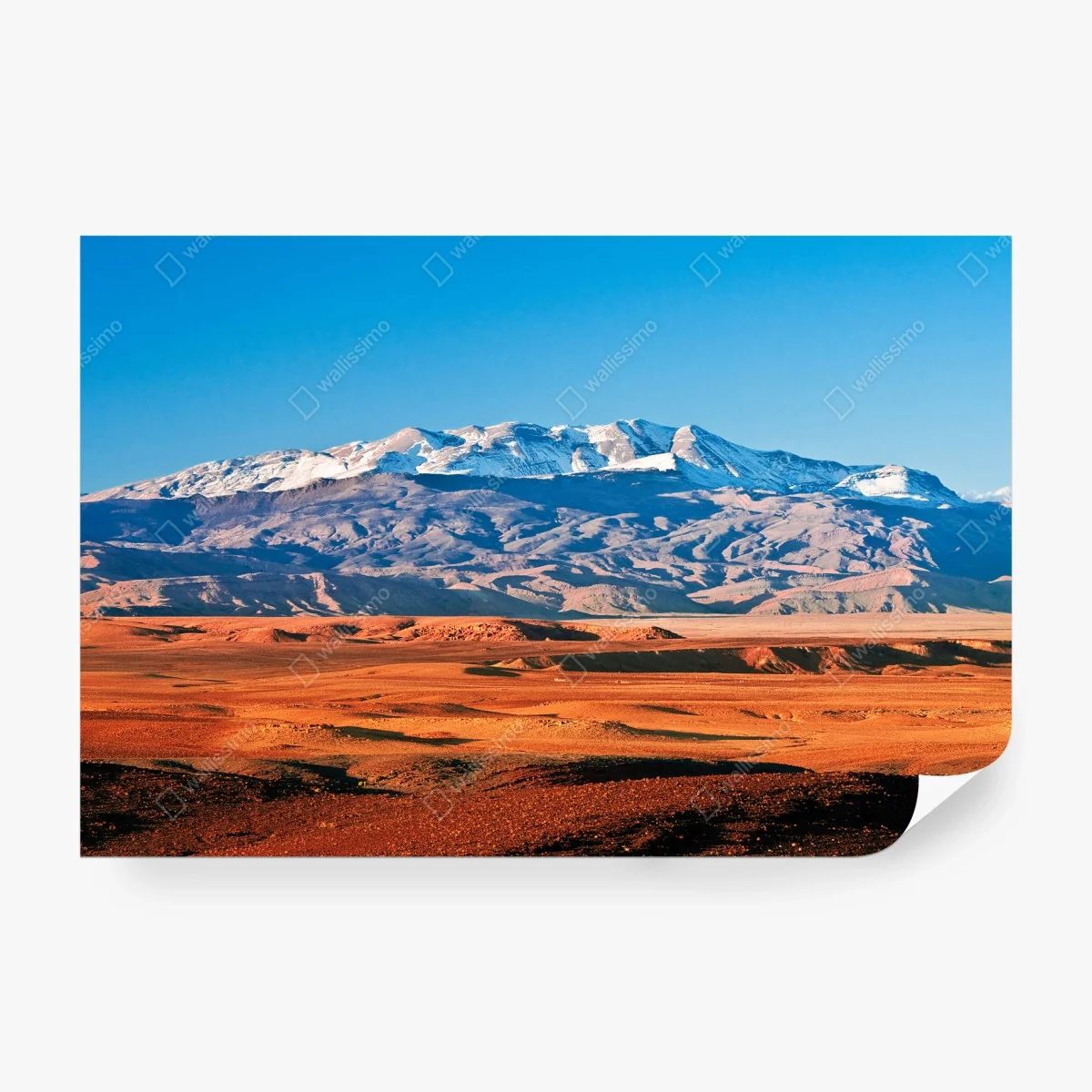 Papier peint paysage désertique aux montagnes enneigées – Wallnifity®