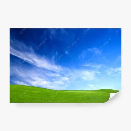 Papier peint prairie verdoyante sous ciel azur – Wallnifity®