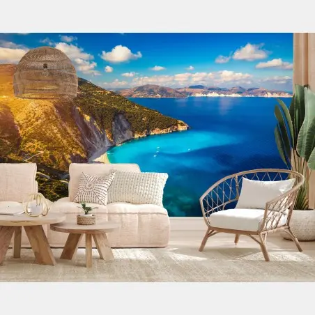 Papier peint côte turquoise de Myrtos, Kefalonia – Wallnifity®