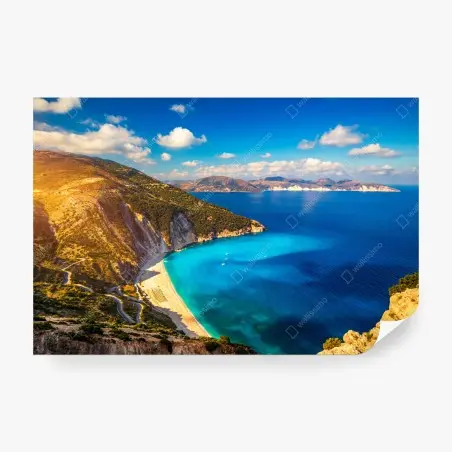 Papier peint côte turquoise de Myrtos, Kefalonia – Wallnifity®