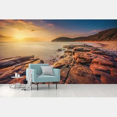 Papier peint coucher de soleil à Cala Violina – Wallnifity®