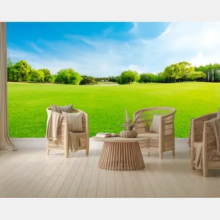Papier peint prairie verdoyante au printemps – Wallnifity®