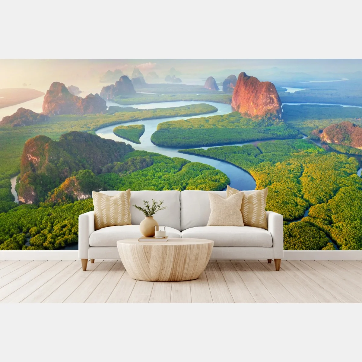 Papier peint aube dorée à Phang Nga – Wallnifity® Papier peint aube dorée à Phang Nga – Wallnifity®