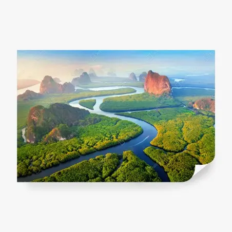 Papier peint aube dorée à Phang Nga – Wallnifity®