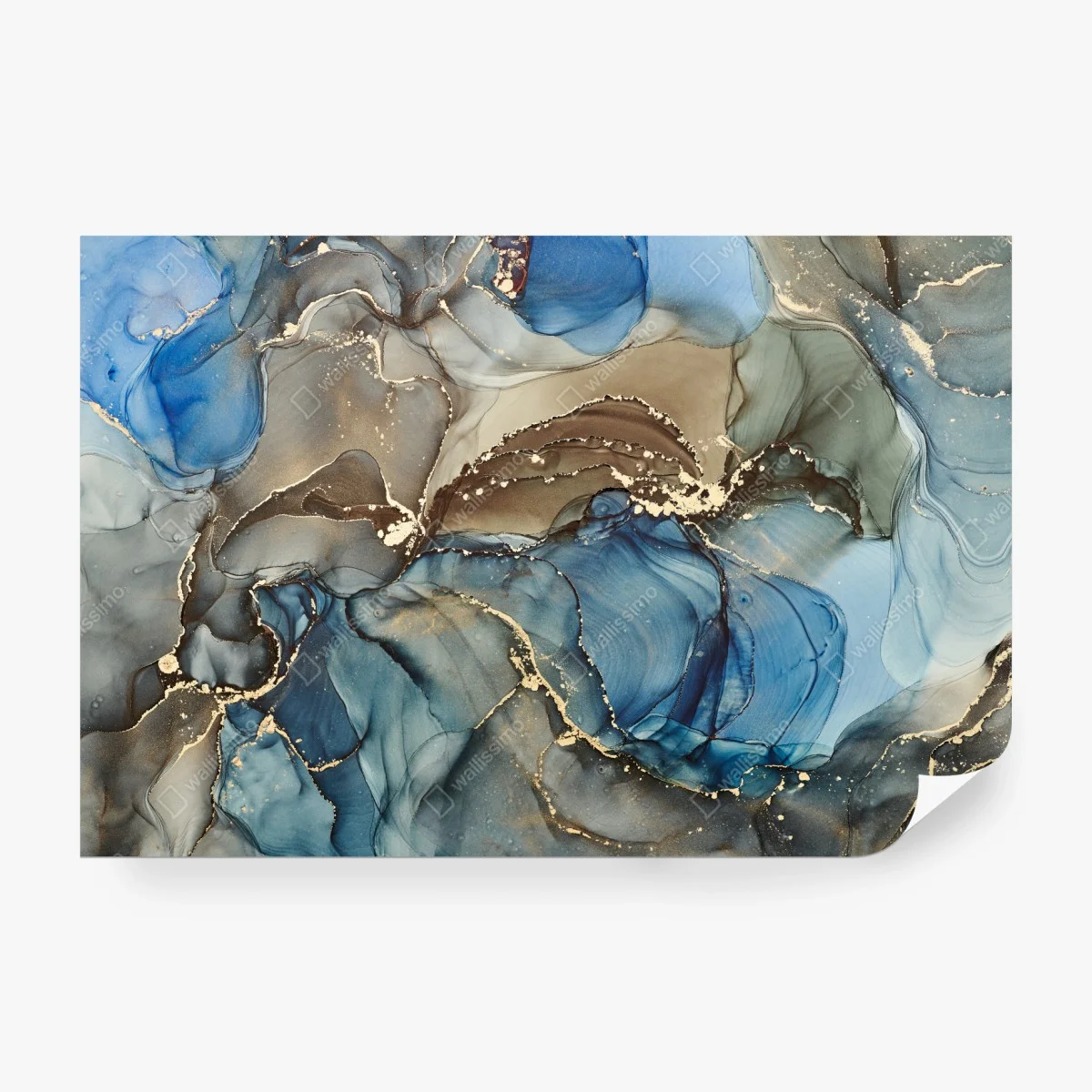 Papier peint courants d'azur et d'or – Wallnifity® Papier peint courants d'azur et d'or – Wallnifity®