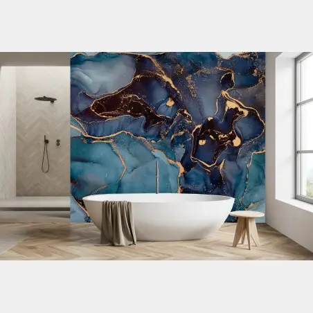 Papier peint harmonie d'azur et d'or – Wallnifity®
