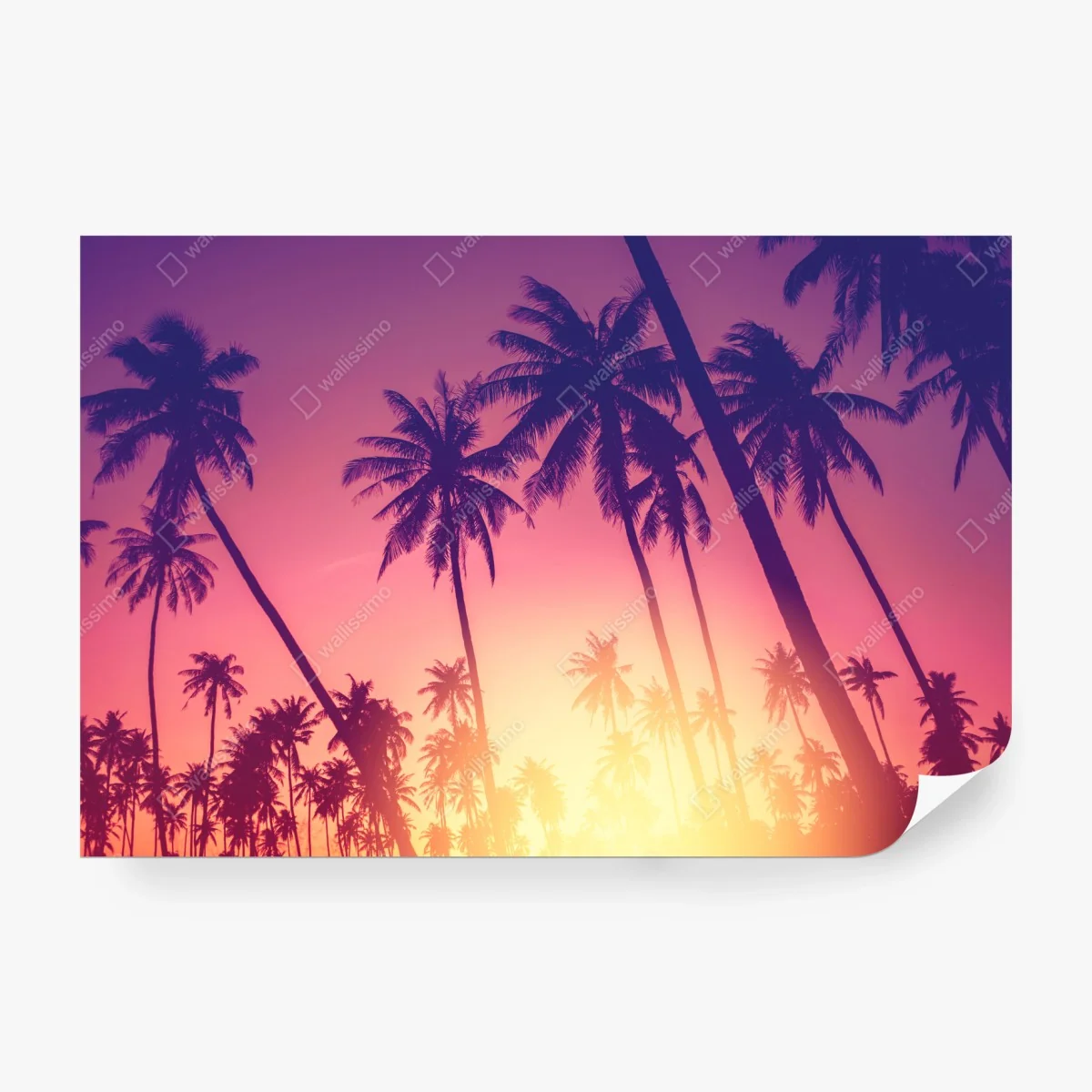 Papier peint palmiers au coucher de soleil rétro – Wallnifity® Papier peint palmiers au coucher de soleil rétro – Wallnifity®