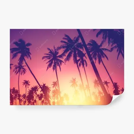 Papier peint palmiers au coucher de soleil rétro – Wallnifity®
