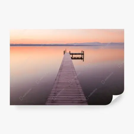 Papier peint ponton vers l'horizon au coucher du soleil – Wallnifity®