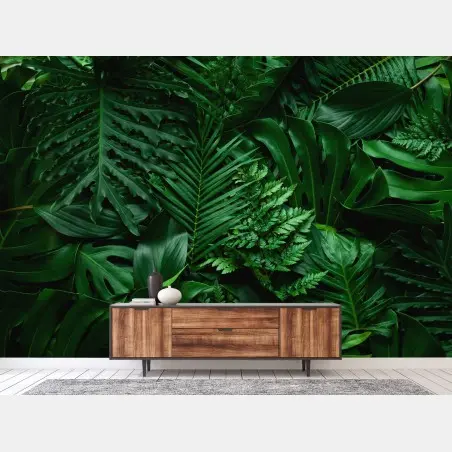 Papier peint jungle de feuilles luxuriantes – Wallnifity®
