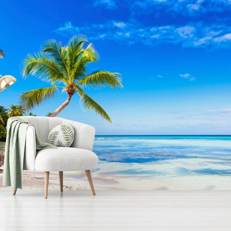 Papier peint paradis tropical au bord du lagon – Wallnifity® Papier peint paradis tropical au bord du lagon – Wallnifity®