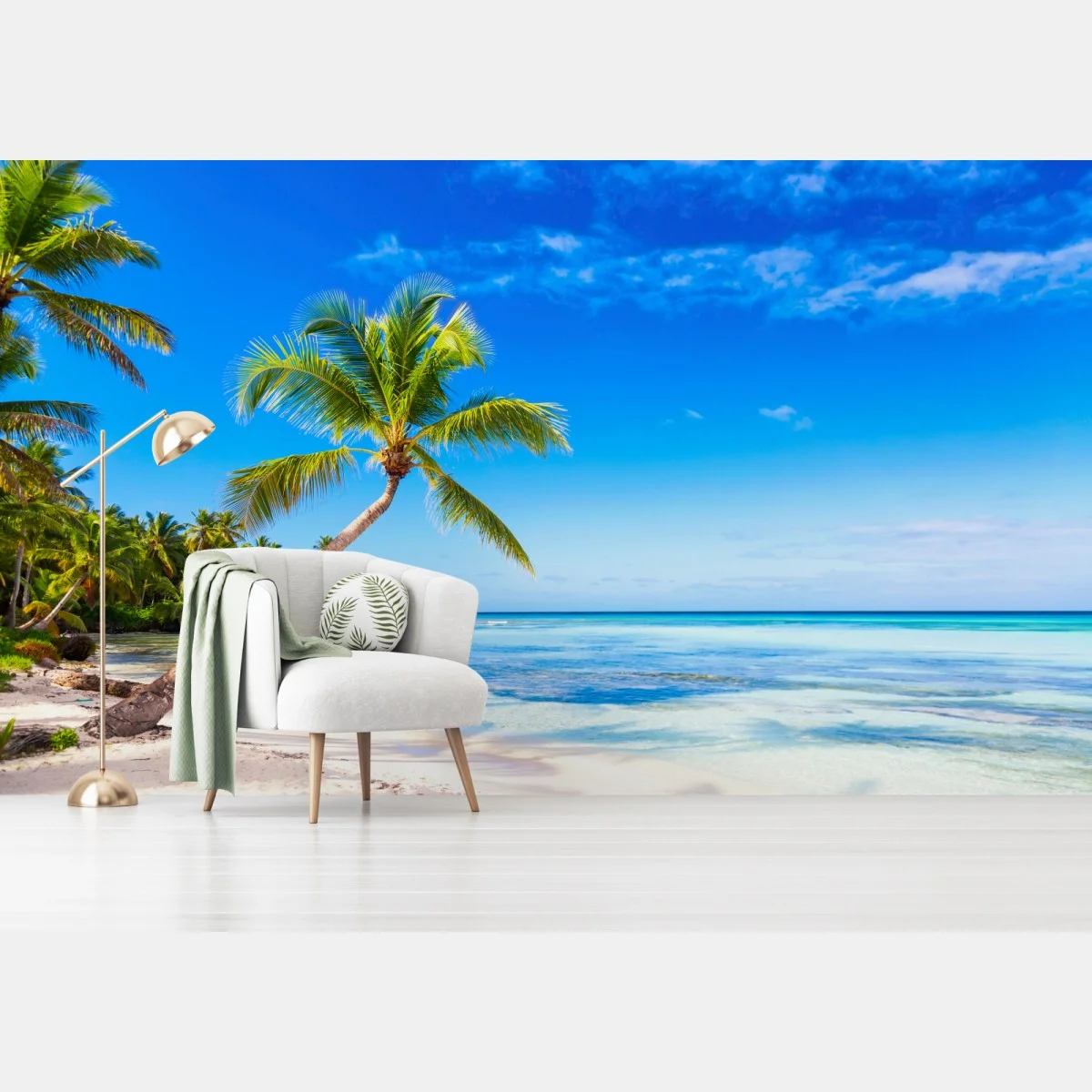 Papier peint paradis tropical au bord du lagon – Wallnifity® Papier peint paradis tropical au bord du lagon – Wallnifity®